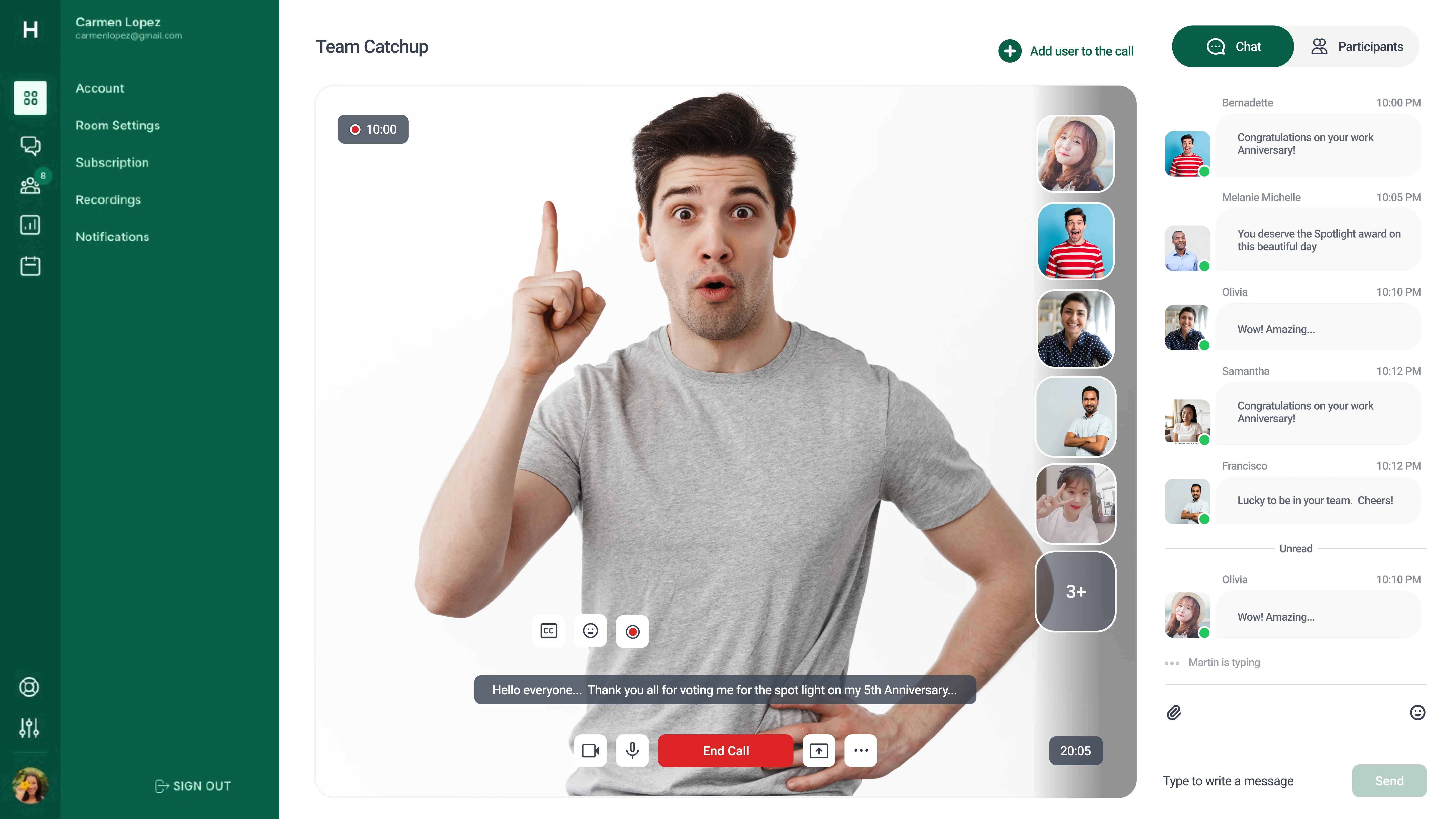Huddlenow Meeting Interface