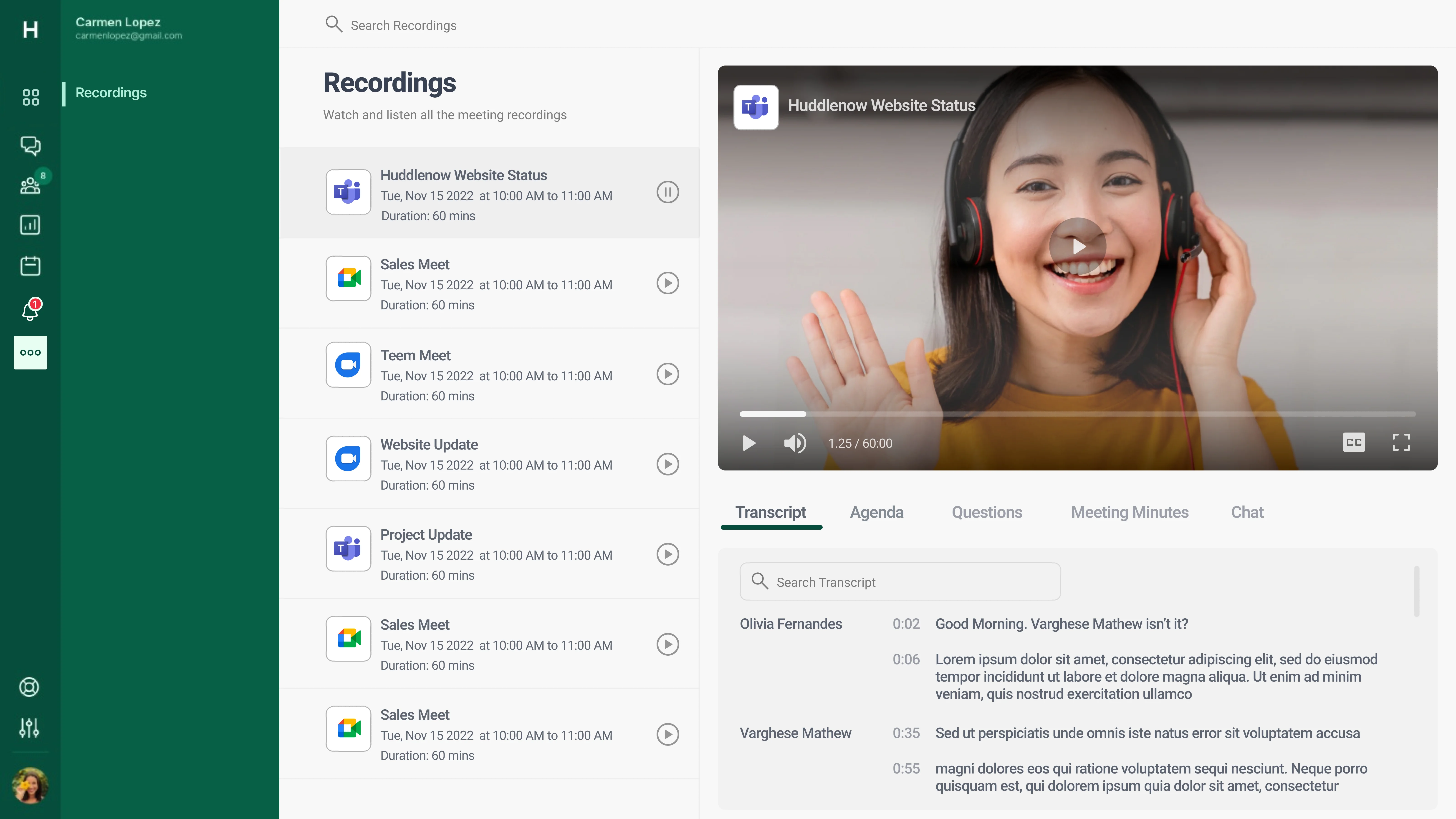 Huddlenow Meeting Recordings