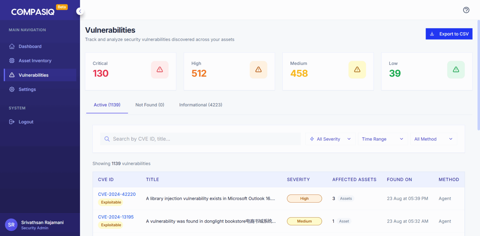 CompasIQ Vulnerability Management
