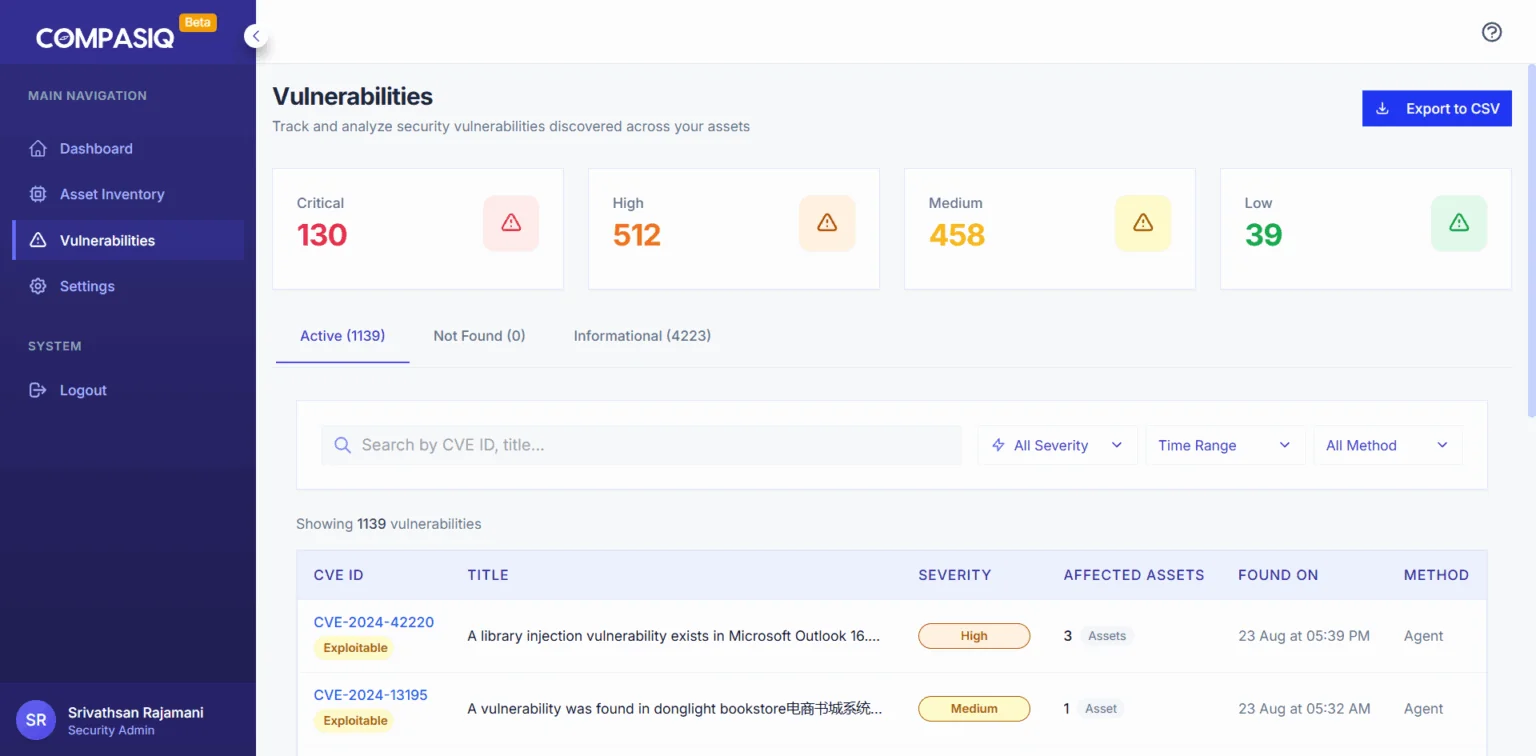 CompasIQ Vulnerability Management